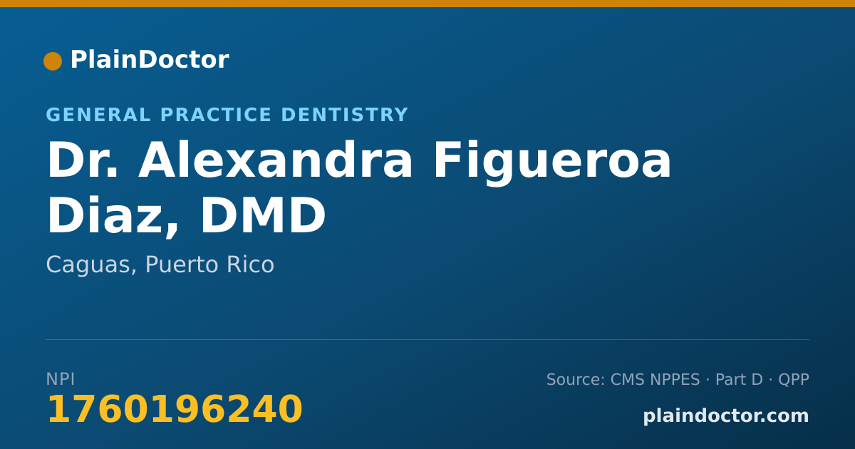 Shareable card for Alexandra Figueroa Diaz, DMD - General Practice Dentistry, Caguas, PR