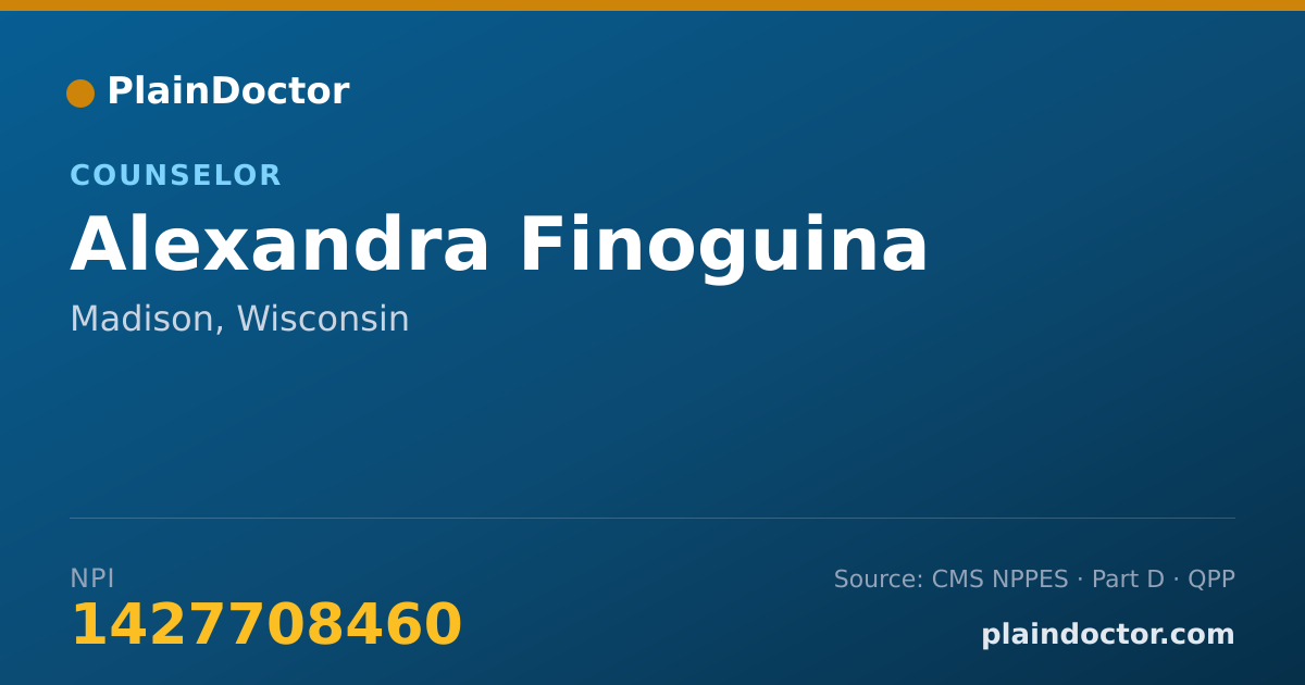 Shareable card for Alexandra Finoguina - Counselor, Madison, WI