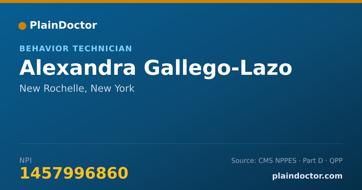 Shareable card for Alexandra Gallego-Lazo - Behavior Technician, New Rochelle, NY