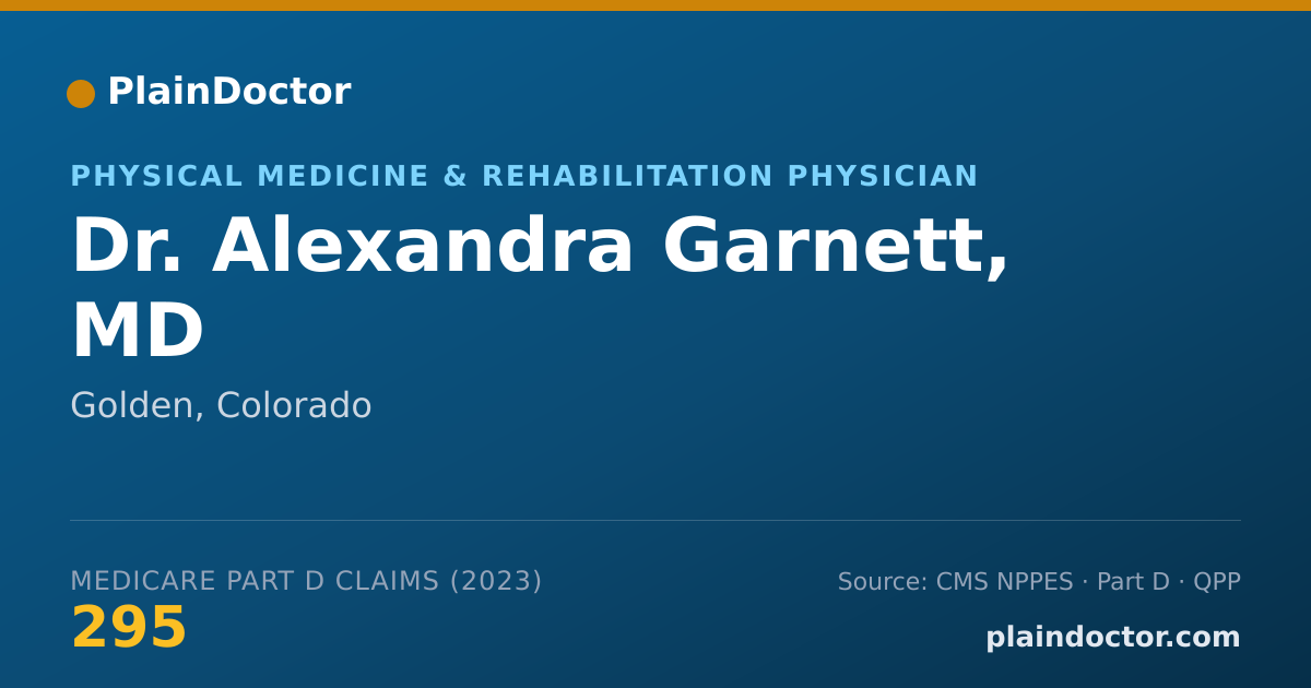 Shareable card for Alexandra Garnett, MD - Physical Medicine & Rehabilitation Physician, Golden, CO