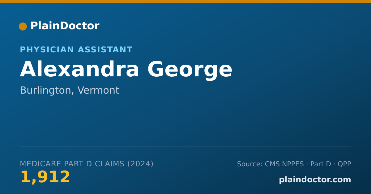 Shareable card for Alexandra George - Physician Assistant, Burlington, VT
