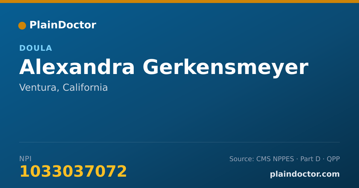 Shareable card for Alexandra Gerkensmeyer - Doula, Ventura, CA