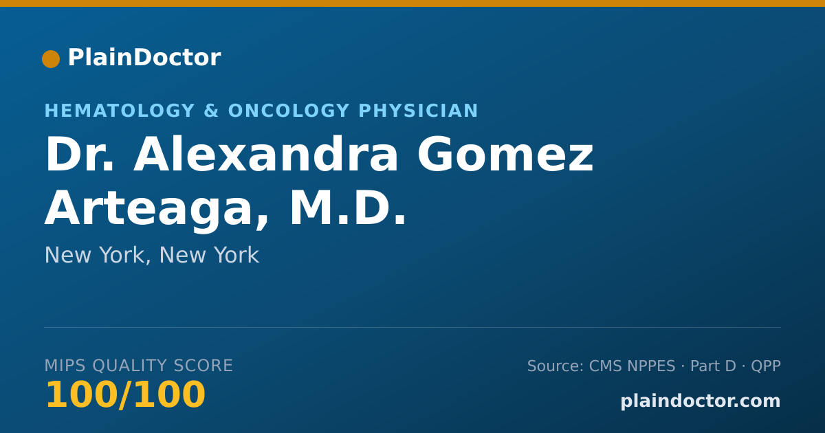 Shareable card for Alexandra Gomez Arteaga, M.D. - Hematology & Oncology Physician, New York, NY
