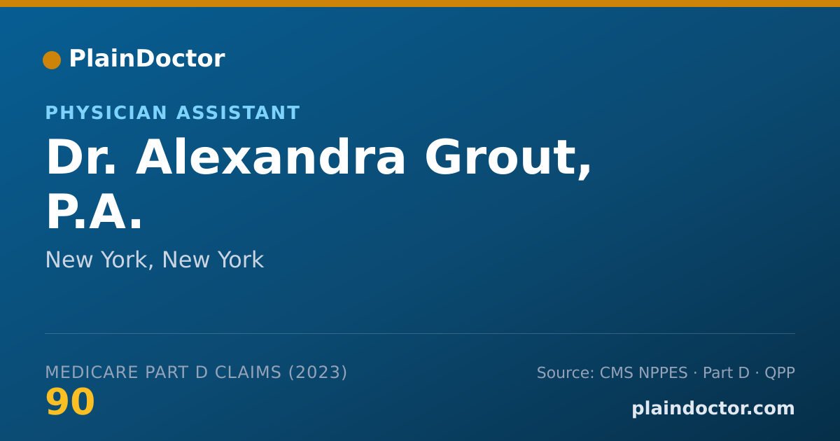 Shareable card for Alexandra Grout, P.A. - Physician Assistant, New York, NY