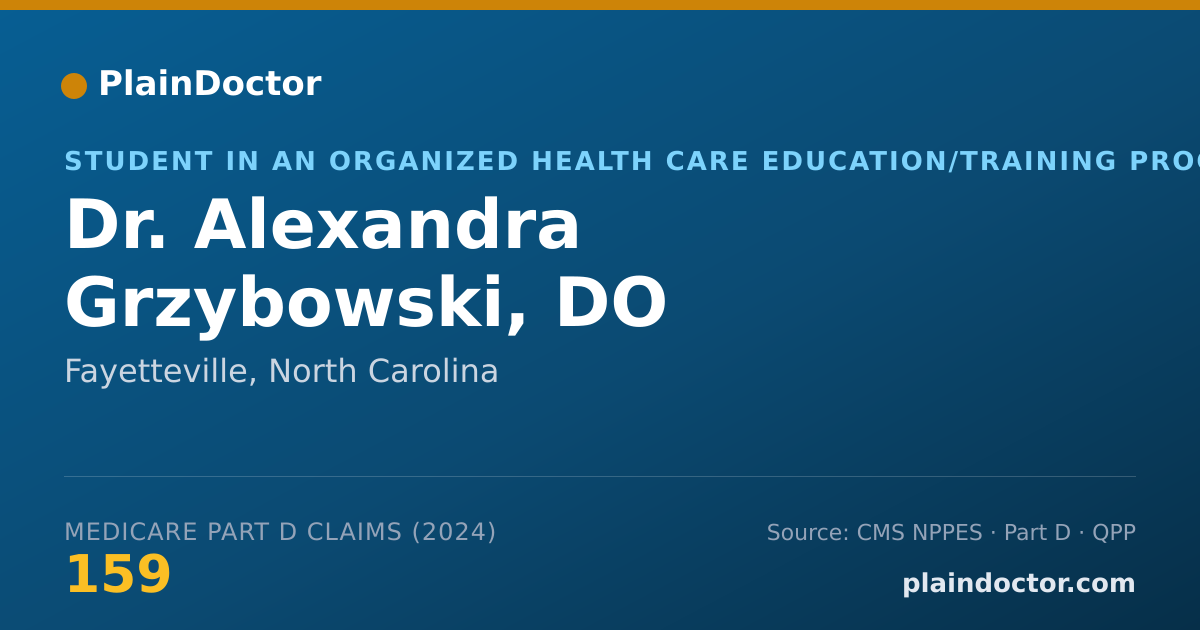 Shareable card for Alexandra Grzybowski, DO - Student in an Organized Health Care Education/Training Program, Fayetteville, NC