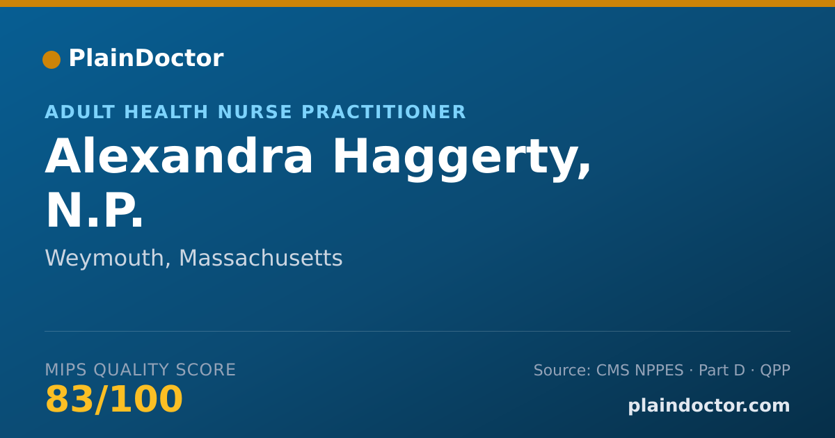 Shareable card for Alexandra Haggerty, N.P. - Adult Health Nurse Practitioner, Weymouth, MA