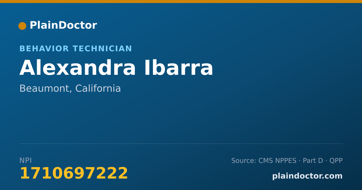 Shareable card for Alexandra Ibarra - Behavior Technician, Beaumont, CA