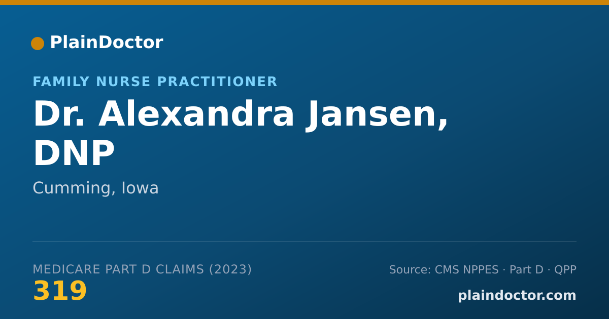 Shareable card for Alexandra Jansen, DNP - Family Nurse Practitioner, Cumming, IA