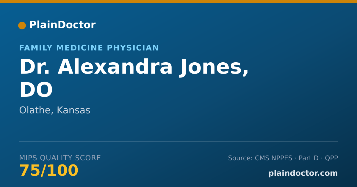 Shareable card for Alexandra Jones, DO - Family Medicine Physician, Olathe, KS