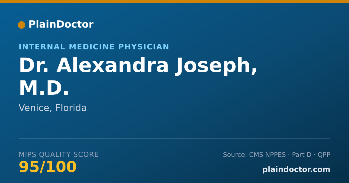 Shareable card for Alexandra Joseph, M.D. - Internal Medicine Physician, Venice, FL