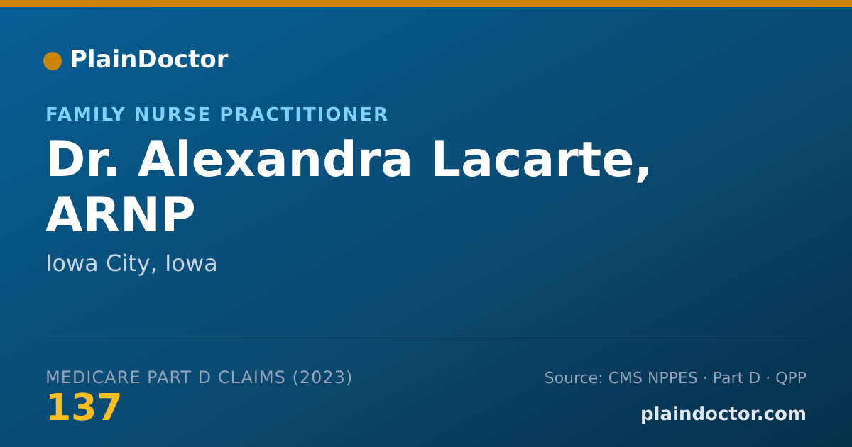 Shareable card for Alexandra Lacarte, ARNP - Family Nurse Practitioner, Iowa City, IA