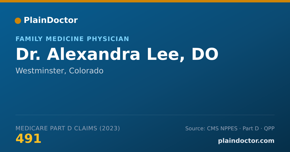 Shareable card for Alexandra Lee, DO - Family Medicine Physician, Westminster, CO