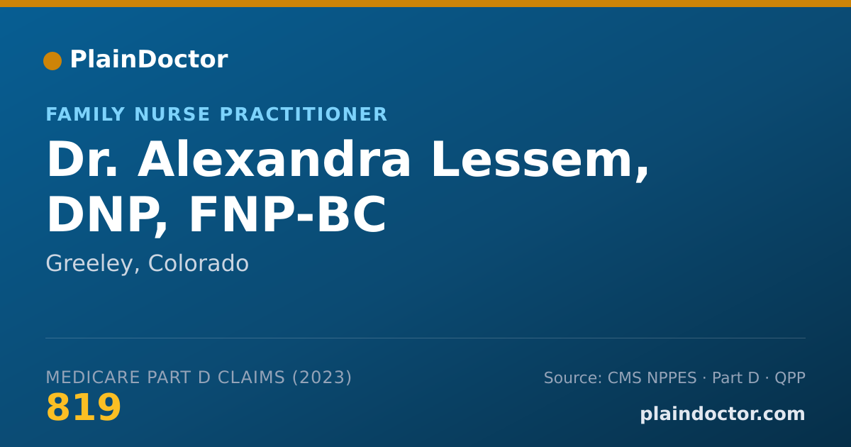 Shareable card for Alexandra Lessem, DNP, FNP-BC - Family Nurse Practitioner, Greeley, CO