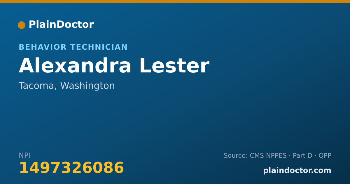Shareable card for Alexandra Lester - Behavior Technician, Tacoma, WA