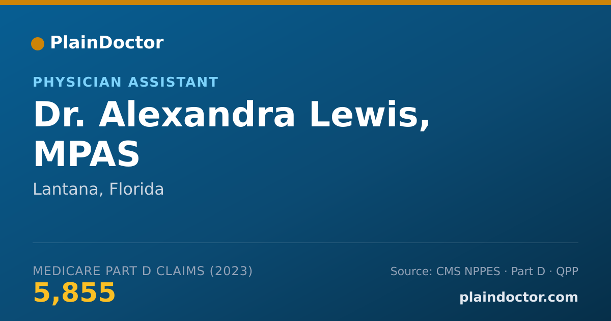 Shareable card for Alexandra Lewis, MPAS - Physician Assistant, Lantana, FL