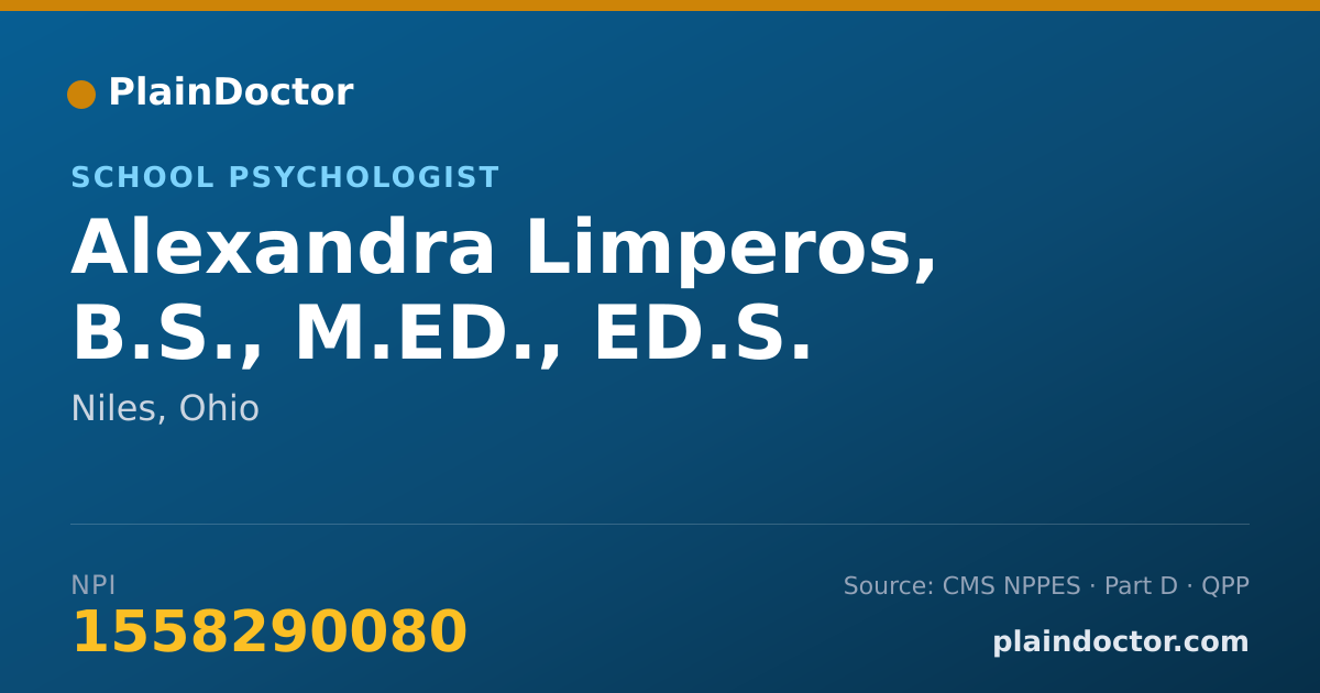 Shareable card for Alexandra Limperos, B.S., M.ED., ED.S. - School Psychologist, Niles, OH