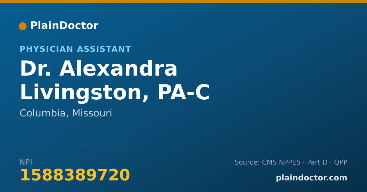Shareable card for Alexandra Livingston, PA-C - Physician Assistant, Columbia, MO