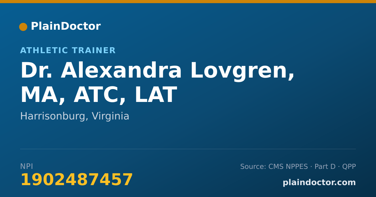 Shareable card for Alexandra Lovgren, MA, ATC, LAT - Athletic Trainer, Harrisonburg, VA