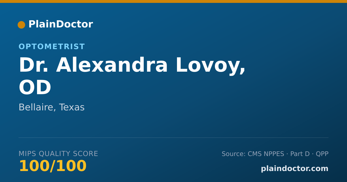 Shareable card for Alexandra Lovoy, OD - Optometrist, Bellaire, TX