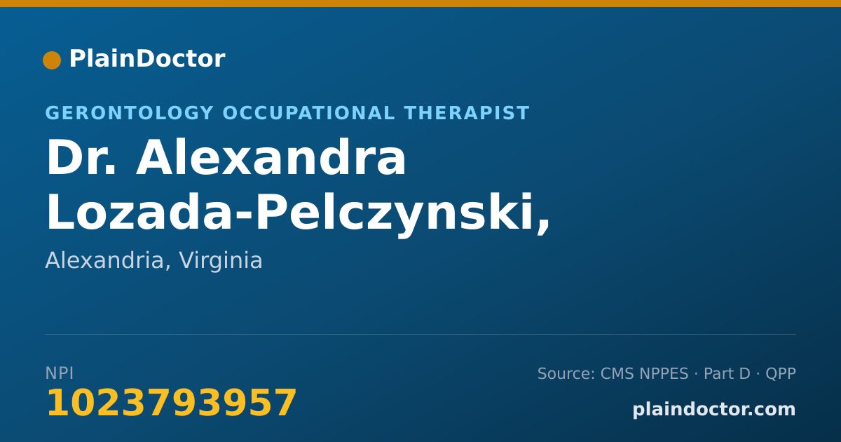 Shareable card for Alexandra Lozada-Pelczynski, OTR/L - Gerontology Occupational Therapist, Alexandria, VA
