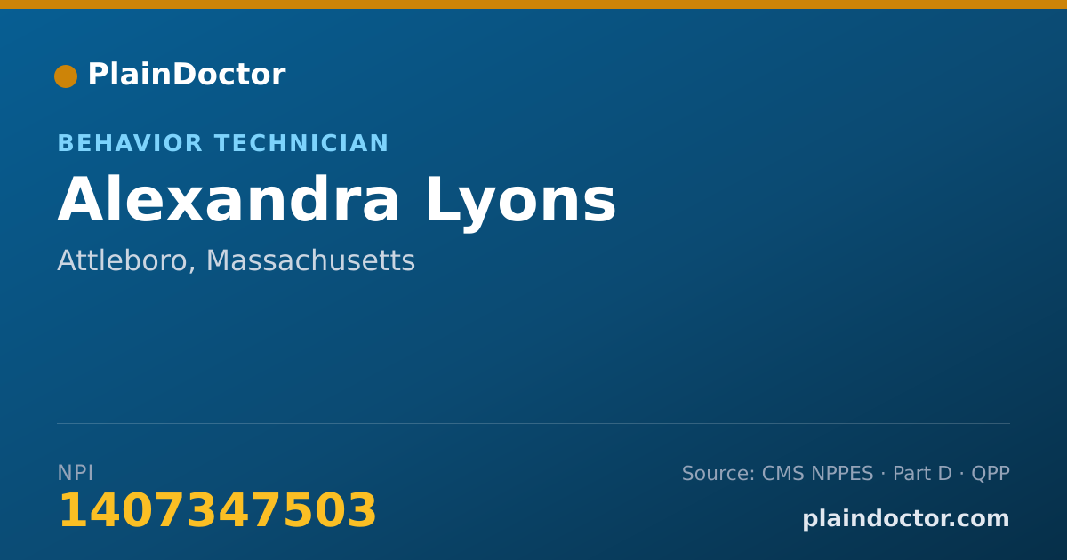 Shareable card for Alexandra Lyons - Behavior Technician, Attleboro, MA