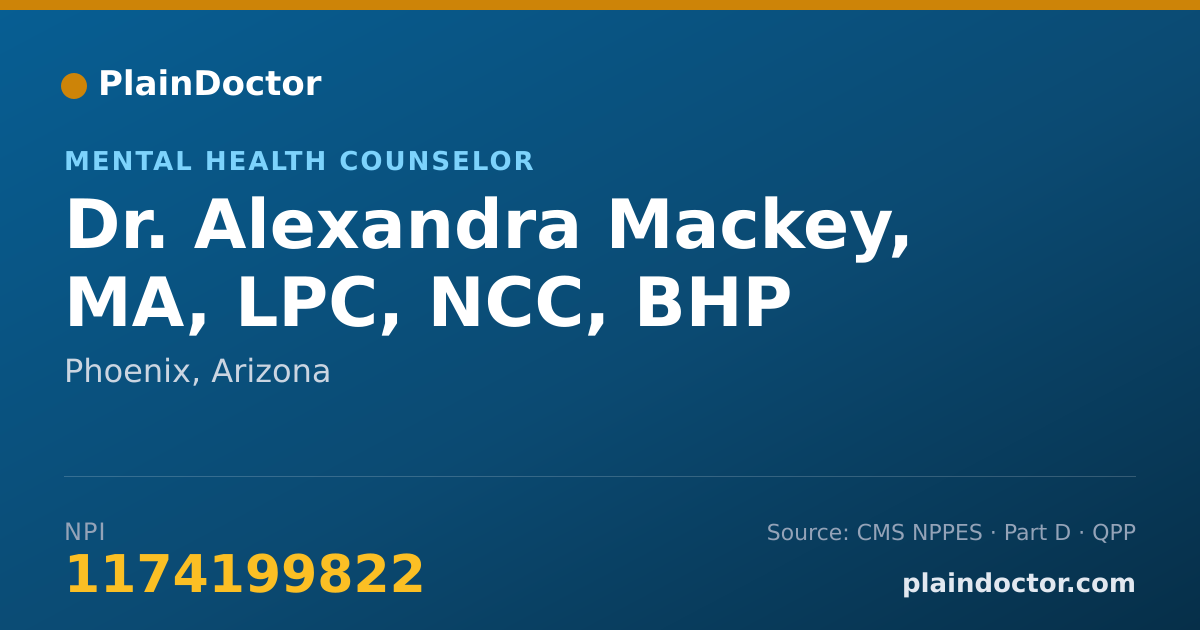 Shareable card for Alexandra Mackey, MA, LPC, NCC, BHP - Mental Health Counselor, Phoenix, AZ