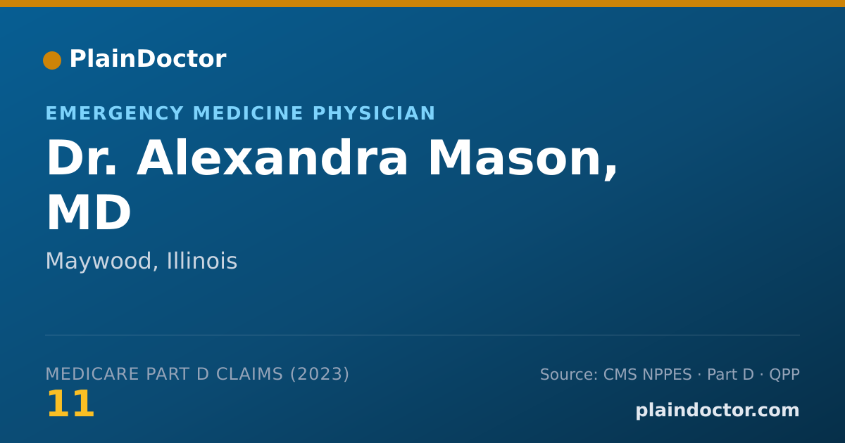 Shareable card for Alexandra Mason, MD - Emergency Medicine Physician, Maywood, IL