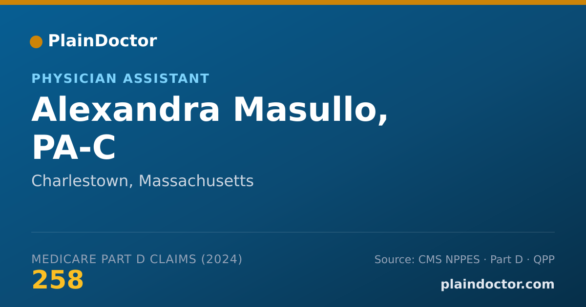 Shareable card for Alexandra Masullo, PA-C - Physician Assistant, Charlestown, MA