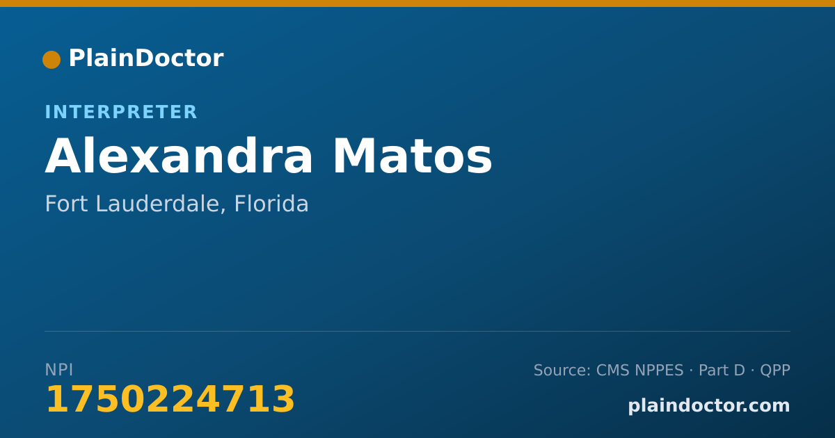 Shareable card for Alexandra Matos - Interpreter, Fort Lauderdale, FL