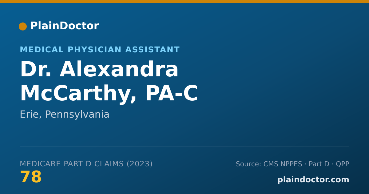Shareable card for Alexandra McCarthy, PA-C - Medical Physician Assistant, Erie, PA