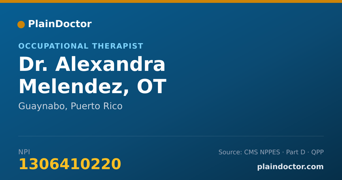 Shareable card for Alexandra Melendez, OT - Occupational Therapist, Guaynabo, PR