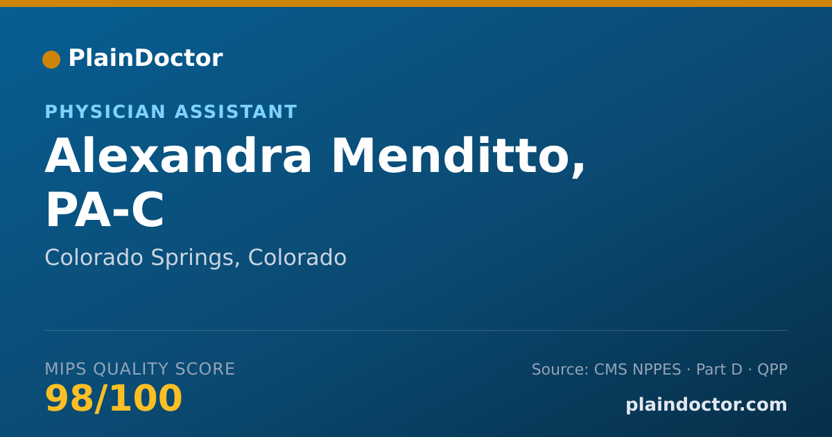 Shareable card for Alexandra Menditto, PA-C - Physician Assistant, Colorado Springs, CO