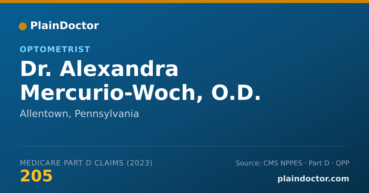 Shareable card for Alexandra Mercurio-Woch, O.D. - Optometrist, Allentown, PA