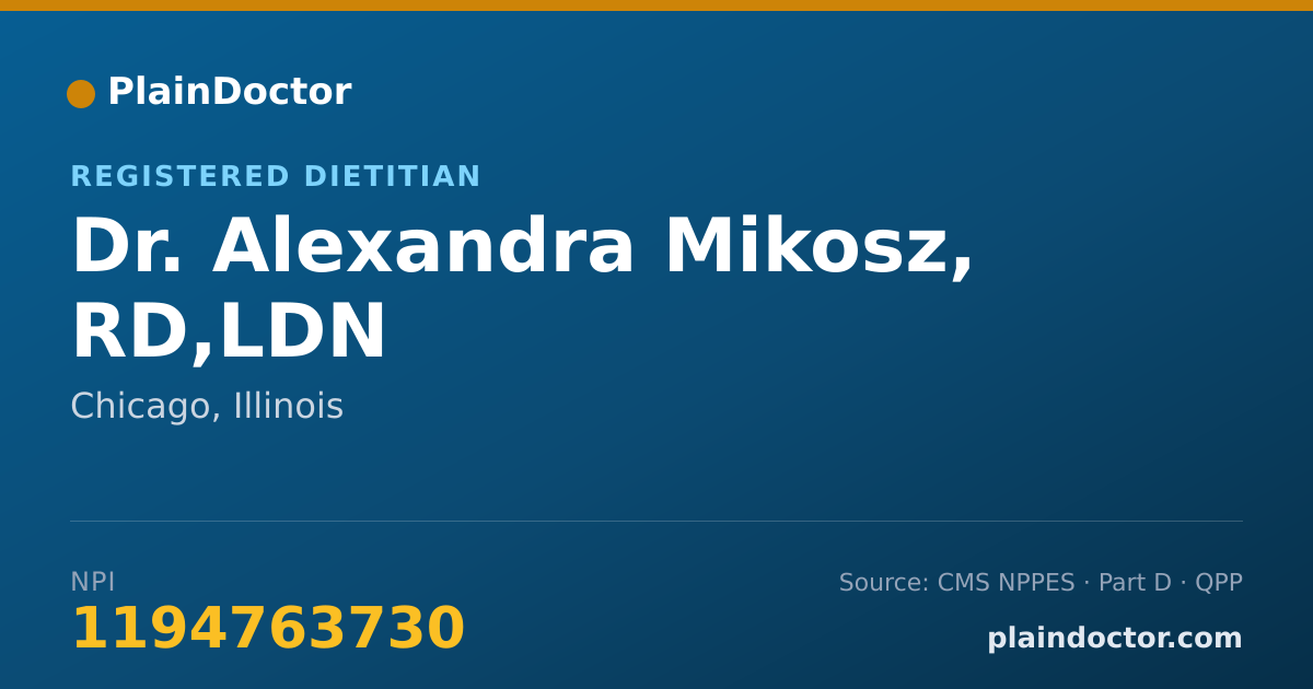 Shareable card for Alexandra Mikosz, RD,LDN - Registered Dietitian, Chicago, IL