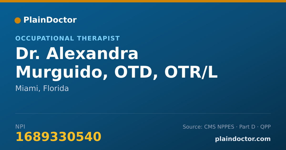 Shareable card for Alexandra Murguido, OTD, OTR/L - Occupational Therapist, Miami, FL