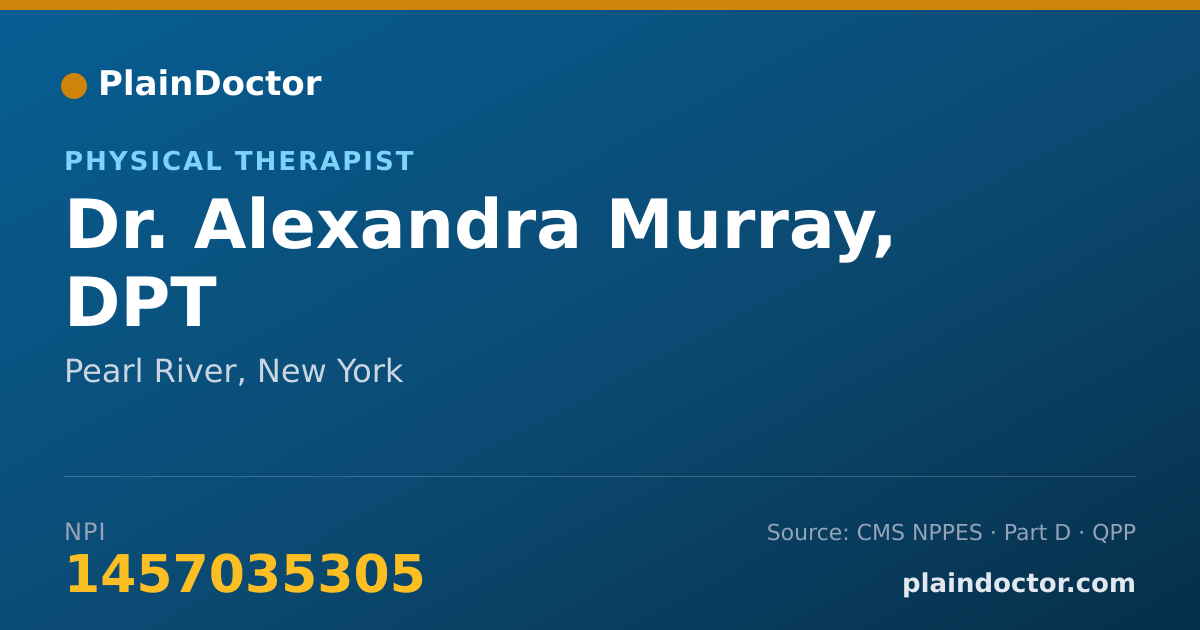 Shareable card for Alexandra Murray, DPT - Physical Therapist, Pearl River, NY