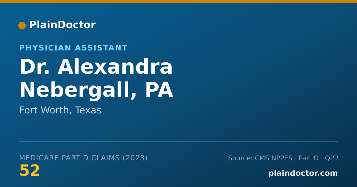 Shareable card for Alexandra Nebergall, PA - Physician Assistant, Fort Worth, TX