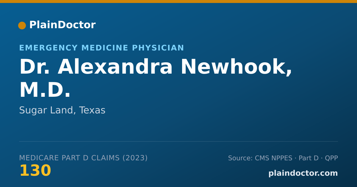 Shareable card for Alexandra Newhook, M.D. - Emergency Medicine Physician, Sugar Land, TX