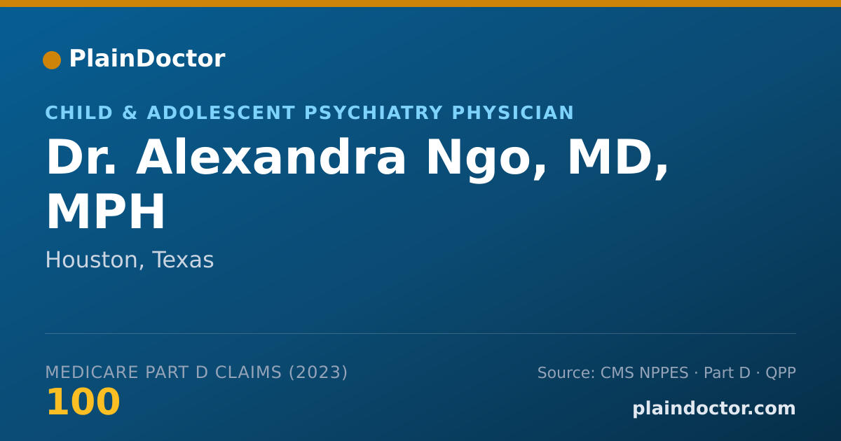 Shareable card for Alexandra Ngo, MD, MPH - Child & Adolescent Psychiatry Physician, Houston, TX