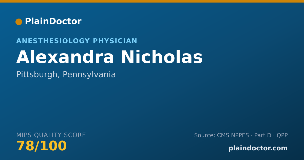 Shareable card for Alexandra Nicholas - Anesthesiology Physician, Pittsburgh, PA