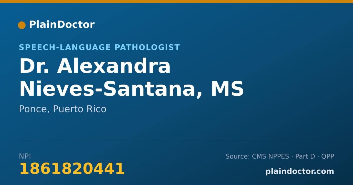 Shareable card for Alexandra Nieves-Santana, MS - Speech-Language Pathologist, Ponce, PR
