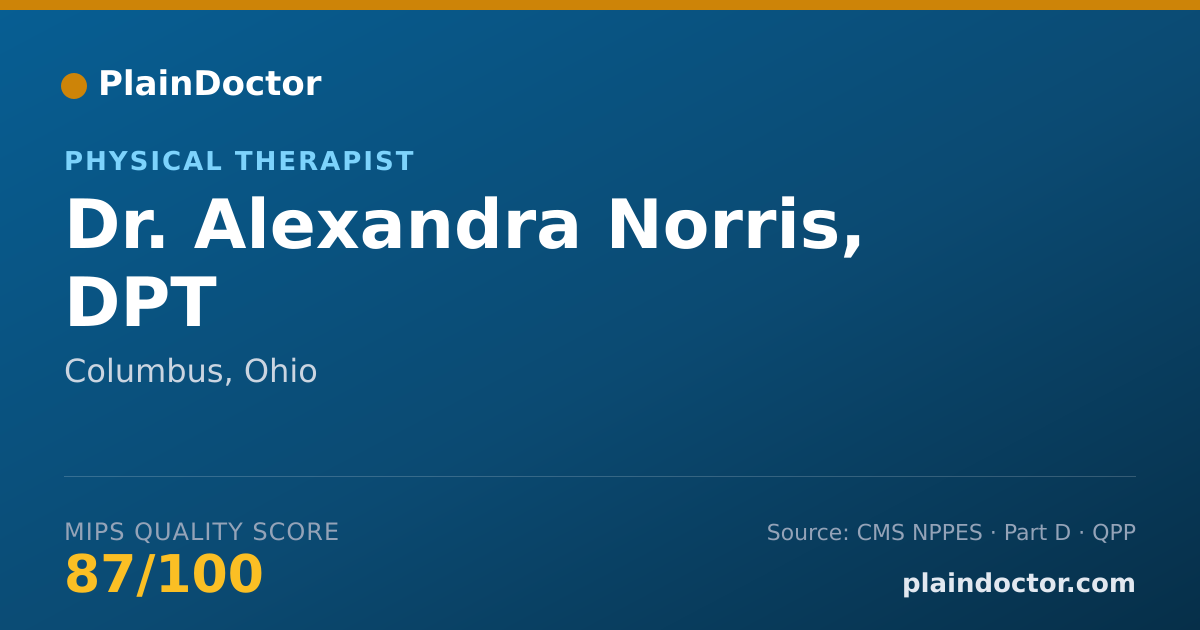 Shareable card for Alexandra Norris, DPT - Physical Therapist, Columbus, OH