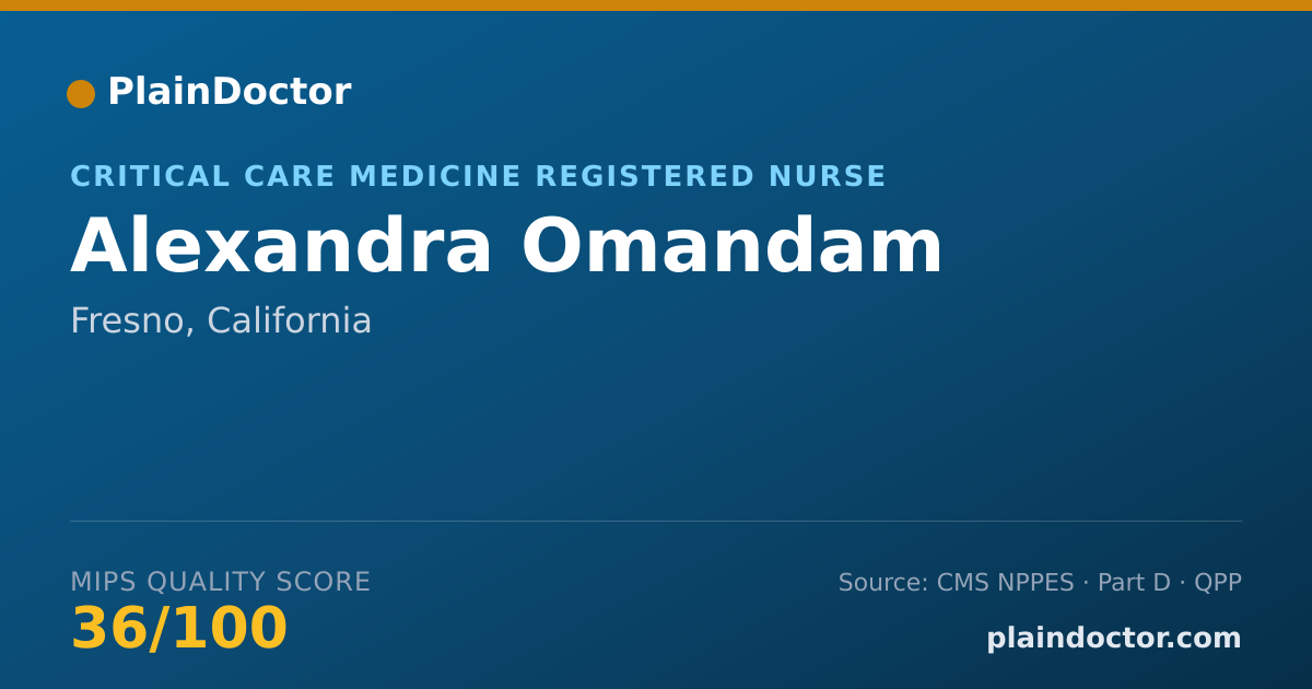 Shareable card for Alexandra Omandam - Critical Care Medicine Registered Nurse, Fresno, CA