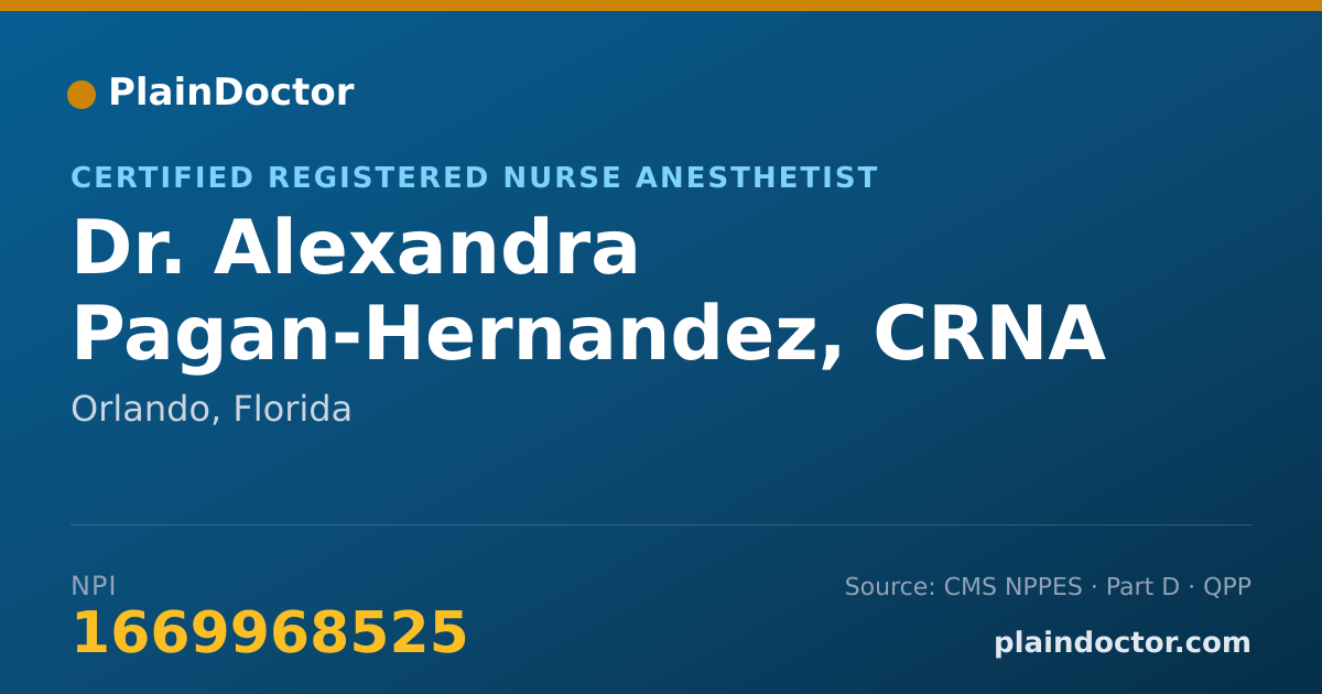 Shareable card for Alexandra Pagan-Hernandez, CRNA - Certified Registered Nurse Anesthetist, Orlando, FL