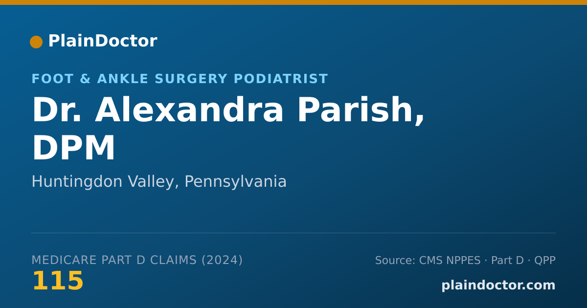 Shareable card for Alexandra Parish, DPM - Foot & Ankle Surgery Podiatrist, Huntingdon Valley, PA