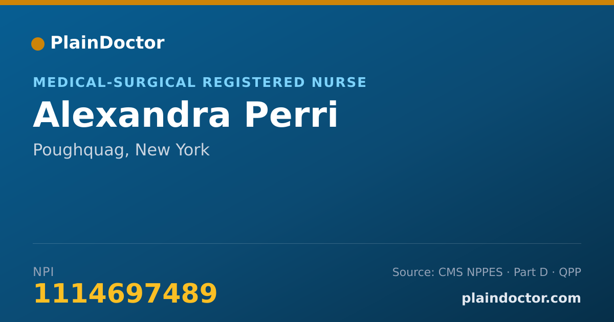 Shareable card for Alexandra Perri - Medical-Surgical Registered Nurse, Poughquag, NY