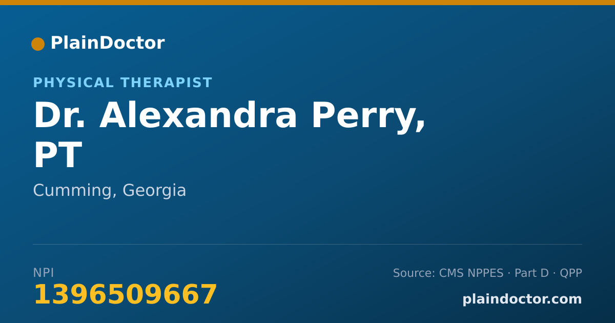 Shareable card for Alexandra Perry, PT - Physical Therapist, Cumming, GA
