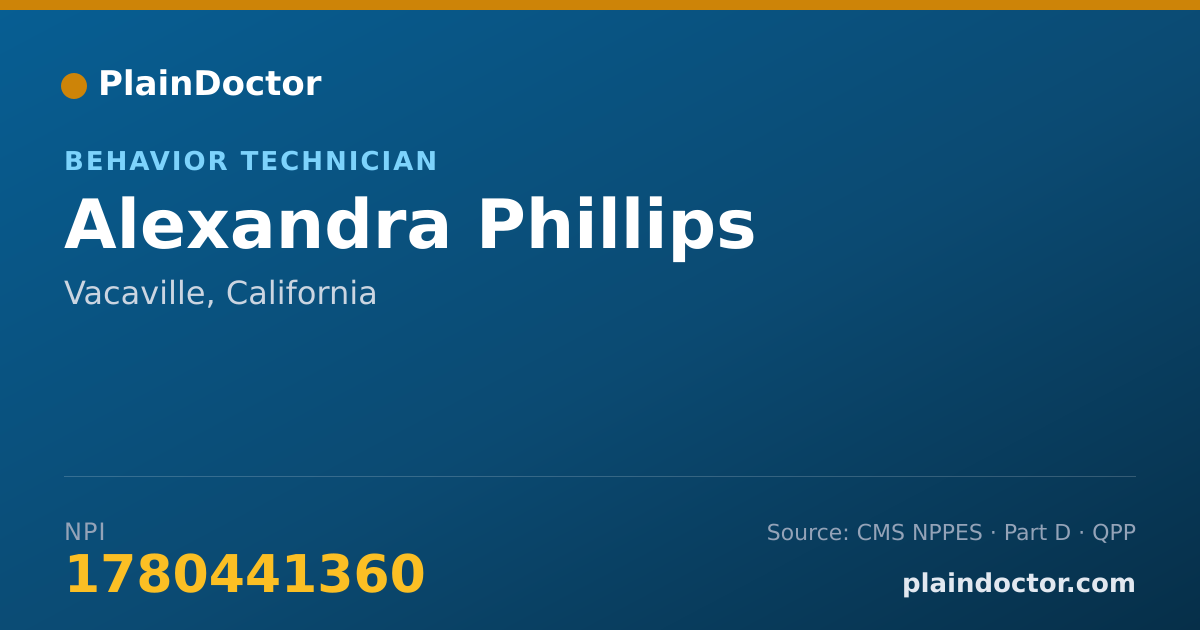 Shareable card for Alexandra Phillips - Behavior Technician, Vacaville, CA