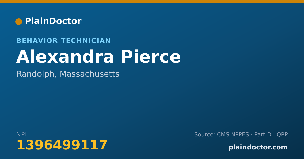 Shareable card for Alexandra Pierce - Behavior Technician, Randolph, MA