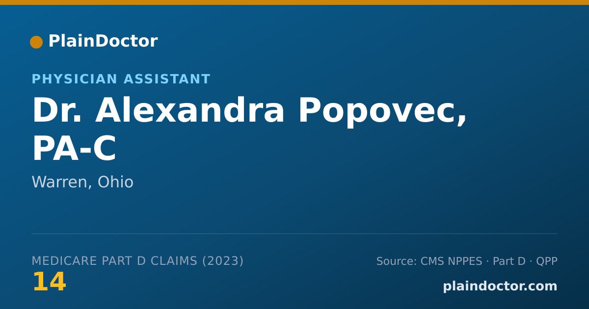 Shareable card for Alexandra Popovec, PA-C - Physician Assistant, Warren, OH